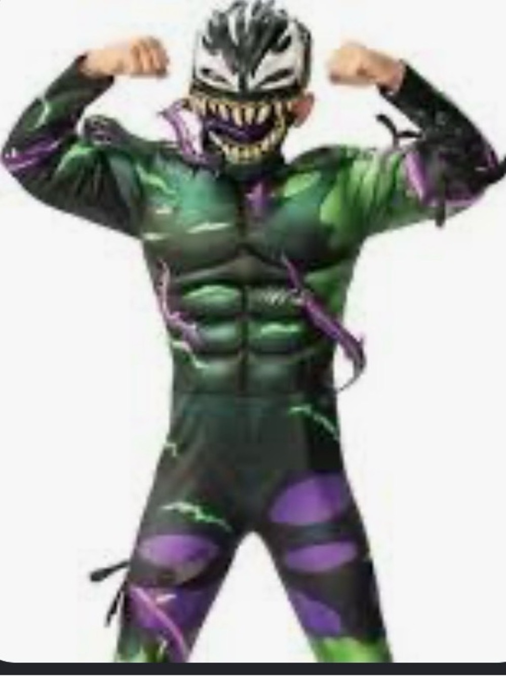 Marvel Green Purple Black Venomized Hulk Style Kids Halloween Costume